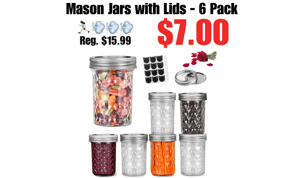 Mason Jars with Lids - 6 Pack Only $7.00 Shipped on Amazon (Regularly $15.99)
