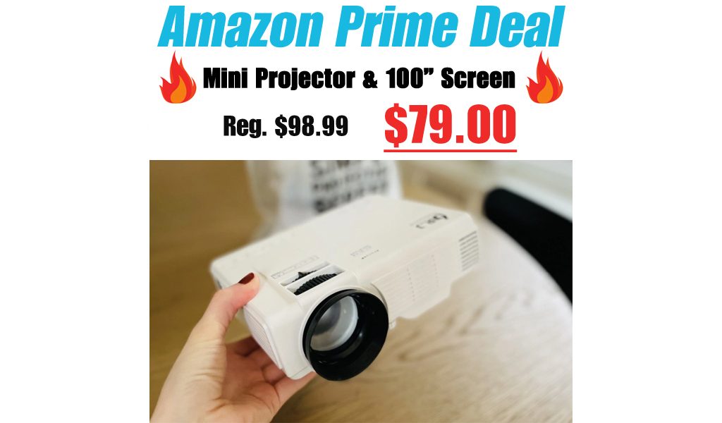 Mini Projector & 100″ Screen Only $79 Shipped for Amazon Prime Members