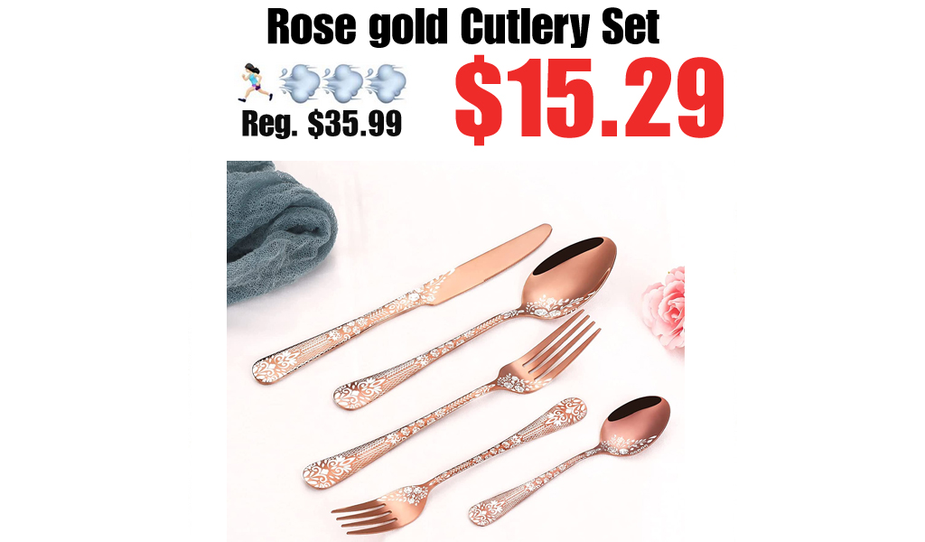 Rose gold Cutlery Set Only $15.29 Shipped on Amazon (Regularly $35.99)
