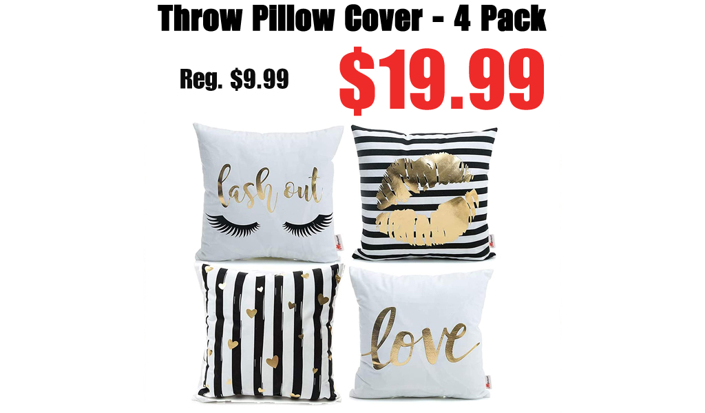 Throw Pillow Cover - 4 Pack Only $9.99 Shipped on Amazon (Regularly $19.99)