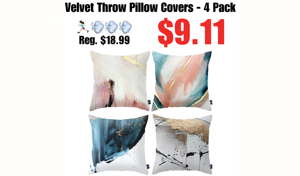 Velvet Throw Pillow Covers - 4 Pack Only $9.11 Shipped on Amazon (Regularly $18.99)
