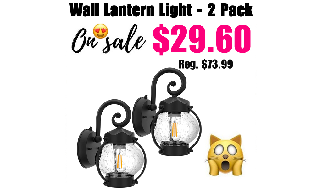 Wall Lantern Light - 2 Pack Only $29.60 Shipped on Amazon (Regularly $73.99)
