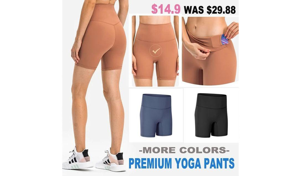 Women High Waist Yoga Sport Premium Yoga Pants With Pockets+Free Shipping!