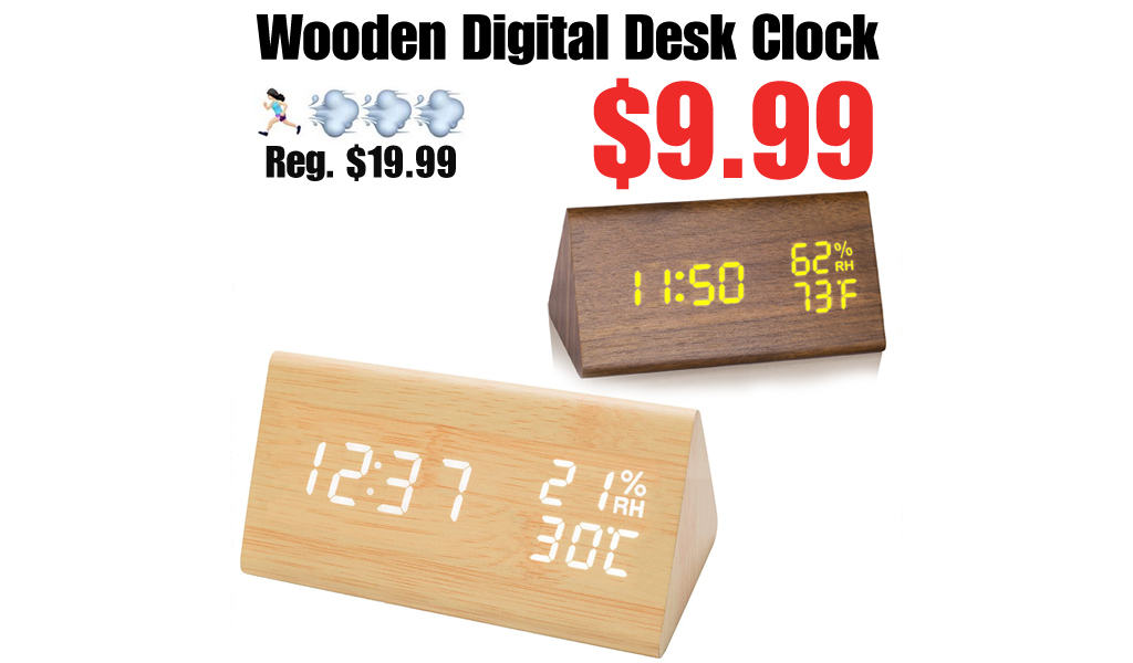 Wooden Digital Desk Clock Only $9.99 on Amazon (Regularly $19.99)