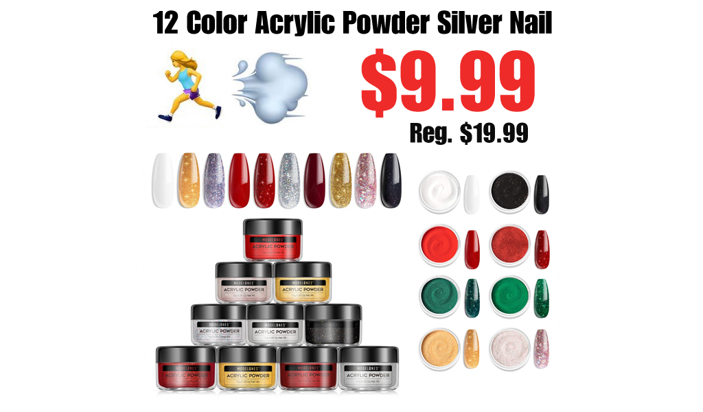 12 Color Acrylic Powder Silver Nail Only $9.99 Shipped on Amazon (Regularly $19.99)