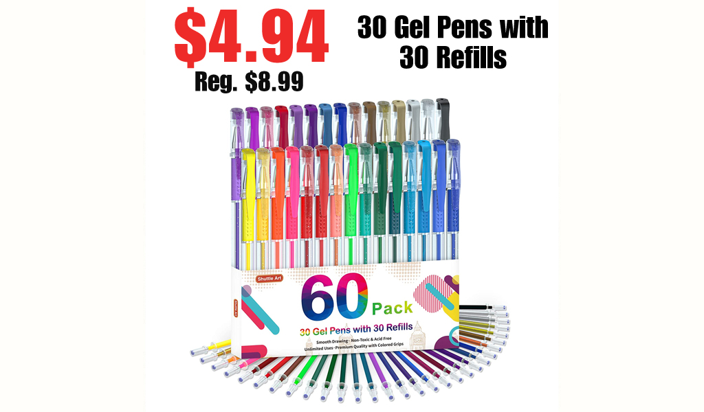 30 Gel Pens with 30 Refills Only $4.94 Shipped on Amazon (Regularly $8.99)