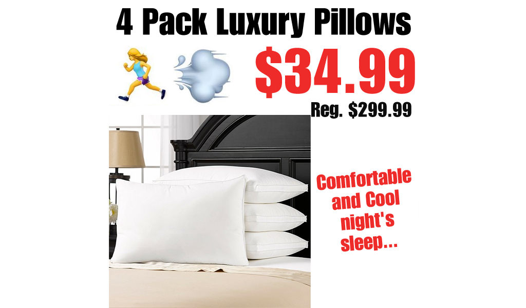 4 Pack Luxury Pillows Only $34.99 Shipped on Zulily (Regularly $299.99)