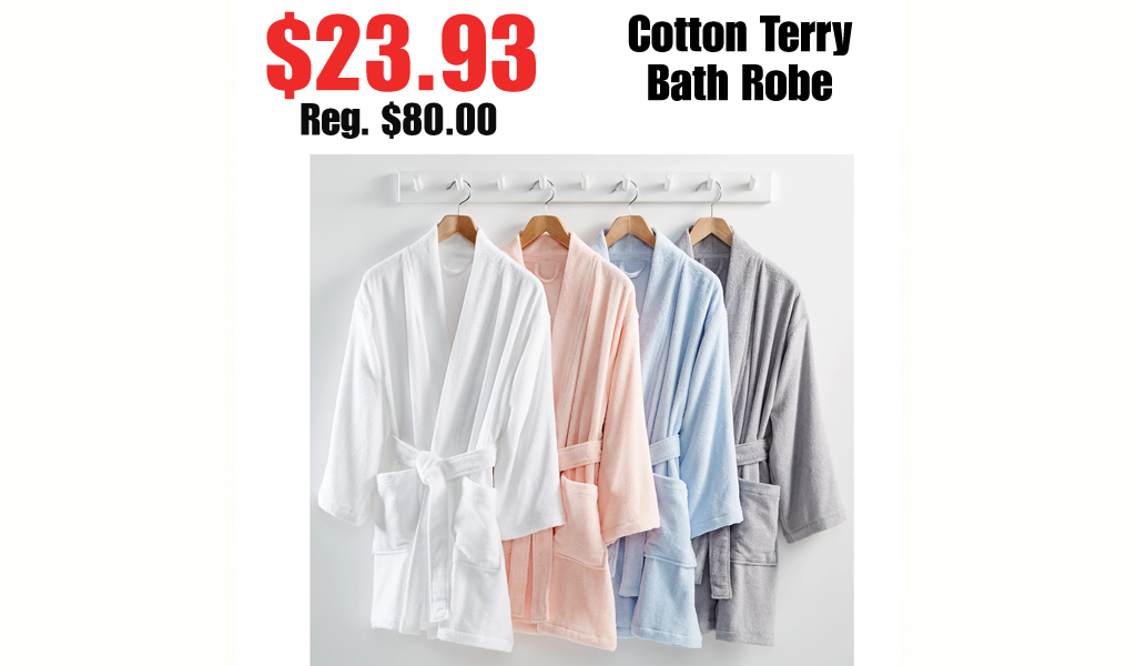 Cotton Terry Bath Robe Only $23.93 on Macys.com (Regularly $80.00)