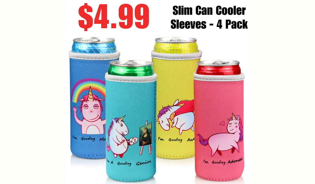 Slim Can Cooler Sleeves - 4 Pack Only $4.99 Shipped on Amazon (Regularly $9.99)