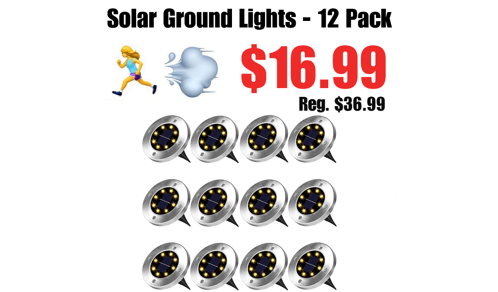 Solar Ground Lights - 12 Pack Only $16.99 Shipped on Amazon (Regularly $36.99)