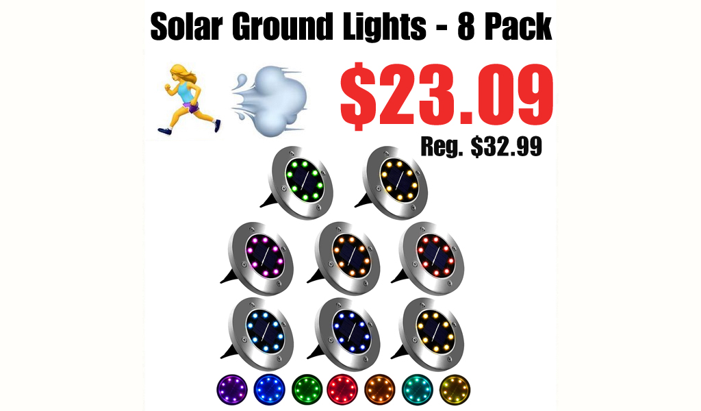 Solar Ground Lights - 8 Pack Only $23.09 Shipped on Amazon (Regularly $32.99)