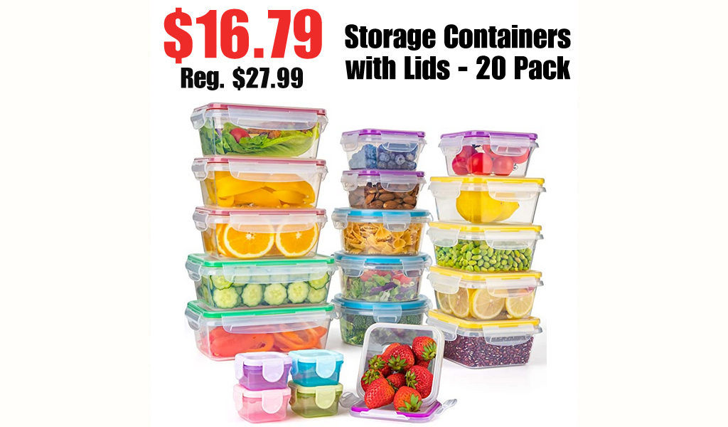 Storage Containers with Lids - 20 Pack Only $16.79 on Amazon (Regularly $27.99)