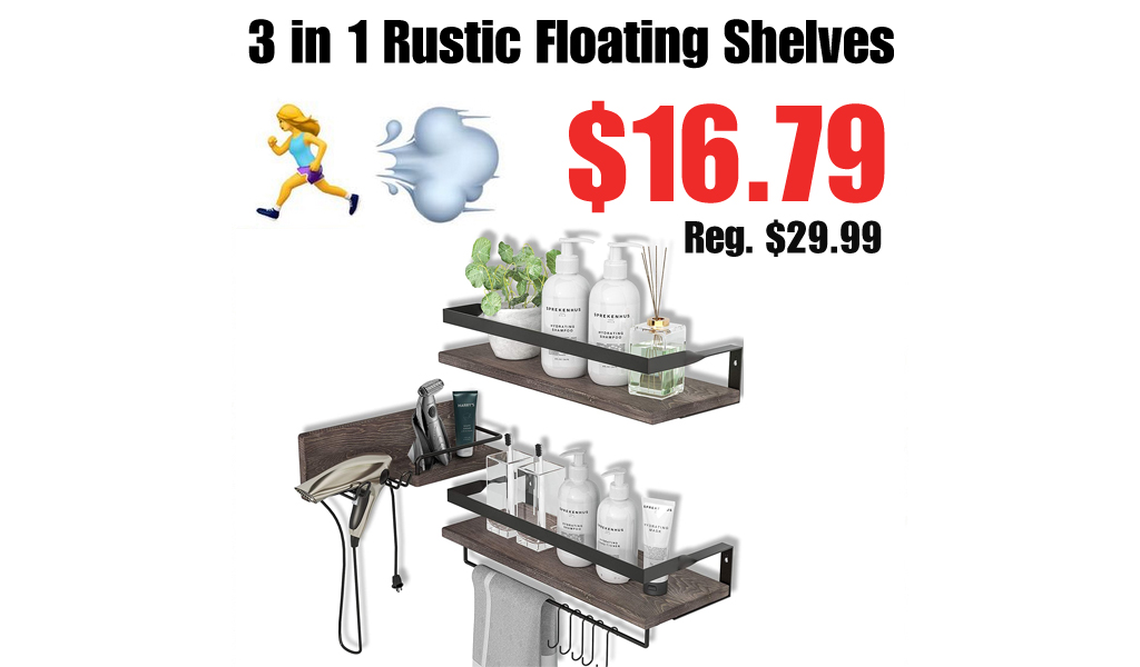 3 in 1 Rustic Floating Shelves Only $16.79 Shipped on Amazon (Regularly $29.99)