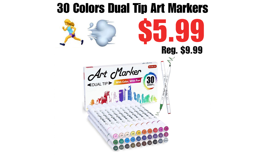30 Colors Dual Tip Art Markers Only $5.99 Shipped on Amazon (Regularly $9.99)