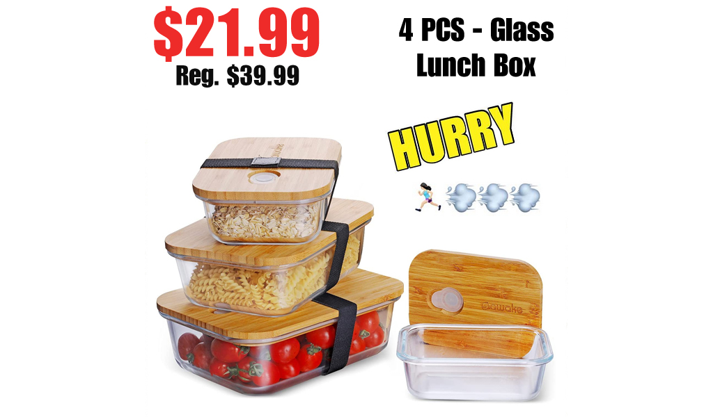 4 PCS - Glass Lunch Box Only $21.99 Shipped on Amazon (Regularly $39.99)