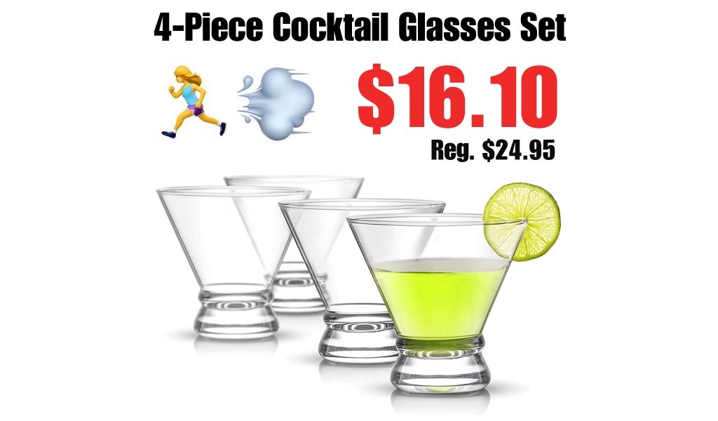 4-Piece Cocktail Glasses Set Only $16.10 Shipped on Amazon (Regularly $24.95)