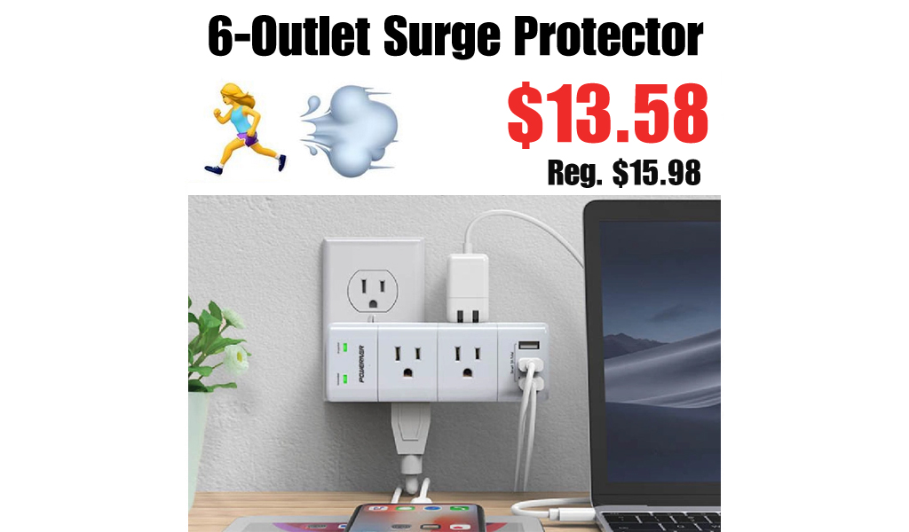 6-Outlet Surge Protector w/ 3 USB Ports & Rotating Plug Just $13.58 on Amazon