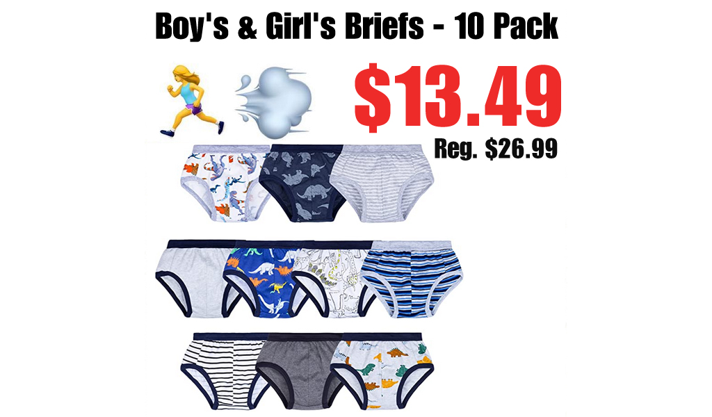Boy's & Girl's Briefs - 10 Pack Only $13.49 Shipped on Amazon (Regularly $26.99)