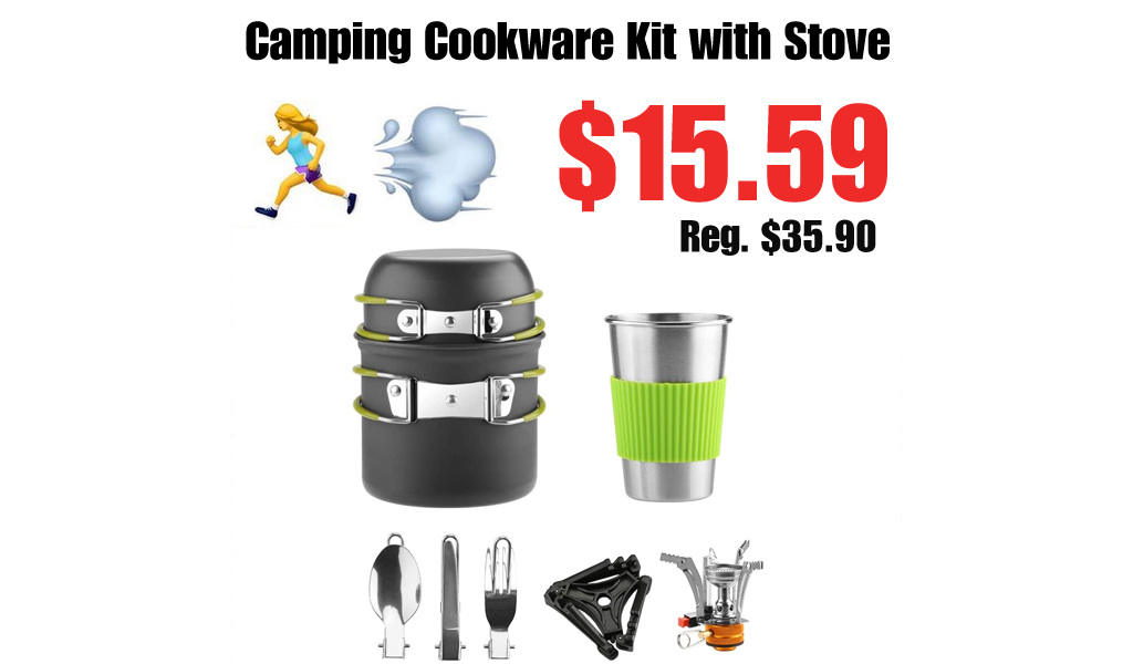 Camping Cookware Kit with Stove Only $15.59 Shipped on Amazon (Regularly $25.99)
