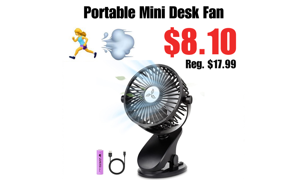 Portable Mini Desk Fan Only $8.10 Shipped on Amazon (Regularly $17.99)