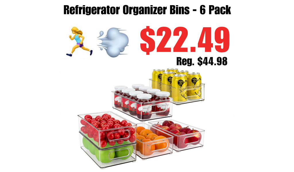 Refrigerator Organizer Bins - 6 Pack Only $22.49 Shipped on Amazon (Regularly $44.98)
