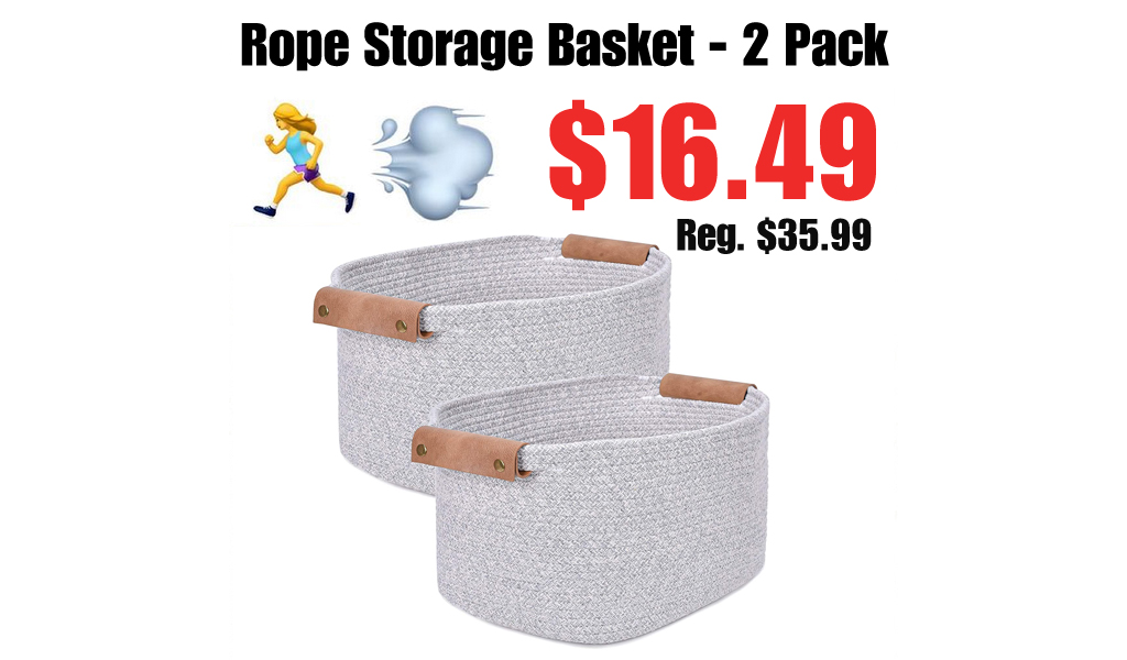 Rope Storage Basket - 2 Pack Only $16.49 Shipped on Amazon (Regularly $35.99)