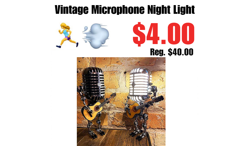 Vintage Microphone Night Light Only $4.00 Shipped on Amazon (Regularly $40.00)