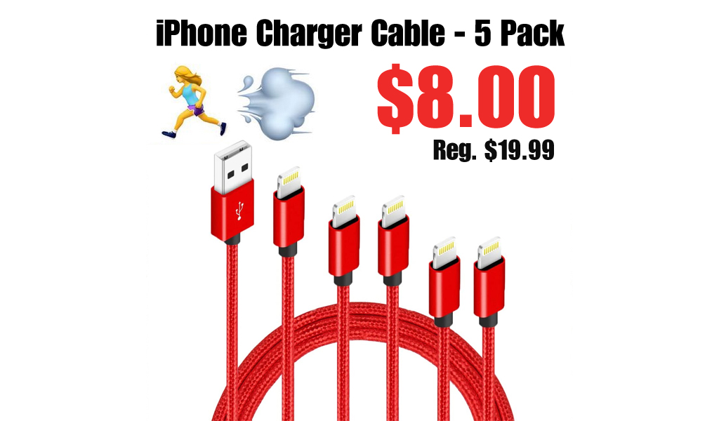 iPhone Charger Cable - 5 Pack Just $8.00 Shipped on Amazon (Regularly $19.99)