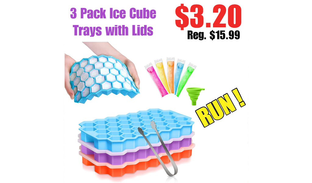 3 Pack Ice Cube Trays with Lids Only $3.20 Shipped on Amazon (Regularly $15.99)