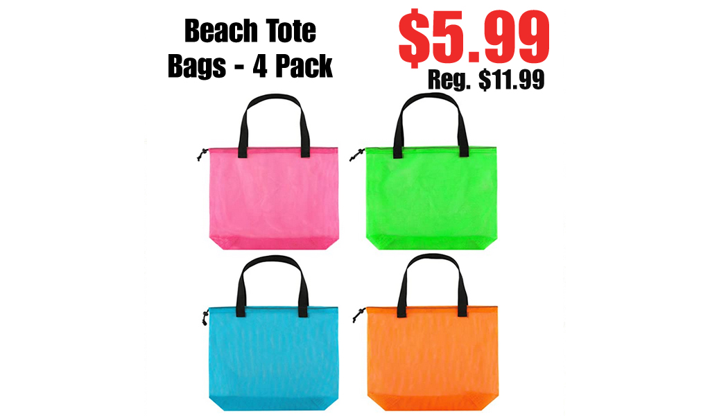 Beach Tote Bags - 4 Pack Only $5.99 Shipped on Amazon (Regularly $11.99)