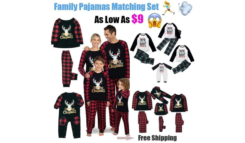 Christmas Family Pajamas Matching Set For Couples And Kids Baby Sleepwear+Free Shipping!