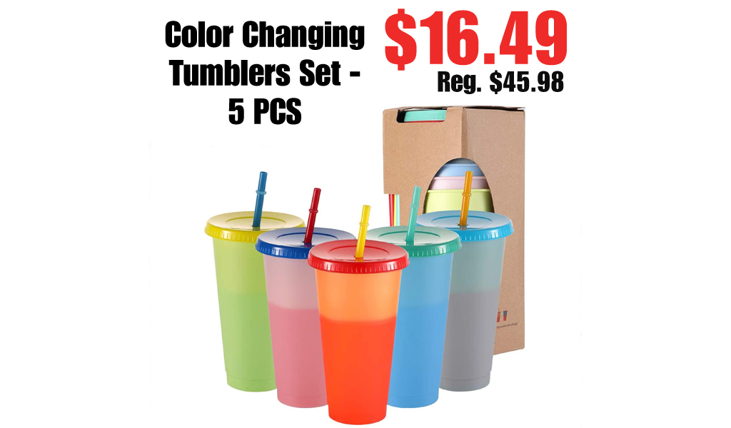 Color Changing Tumblers Set - 5 PCS Only $16.49 Shipped on Walmart.com (Regularly $45.98)