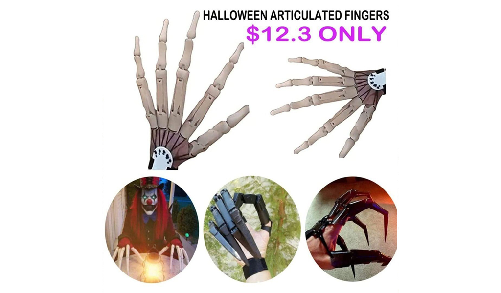 Halloween Articulated Fingers With Flexible Joints For Party Horror Props Dress Up