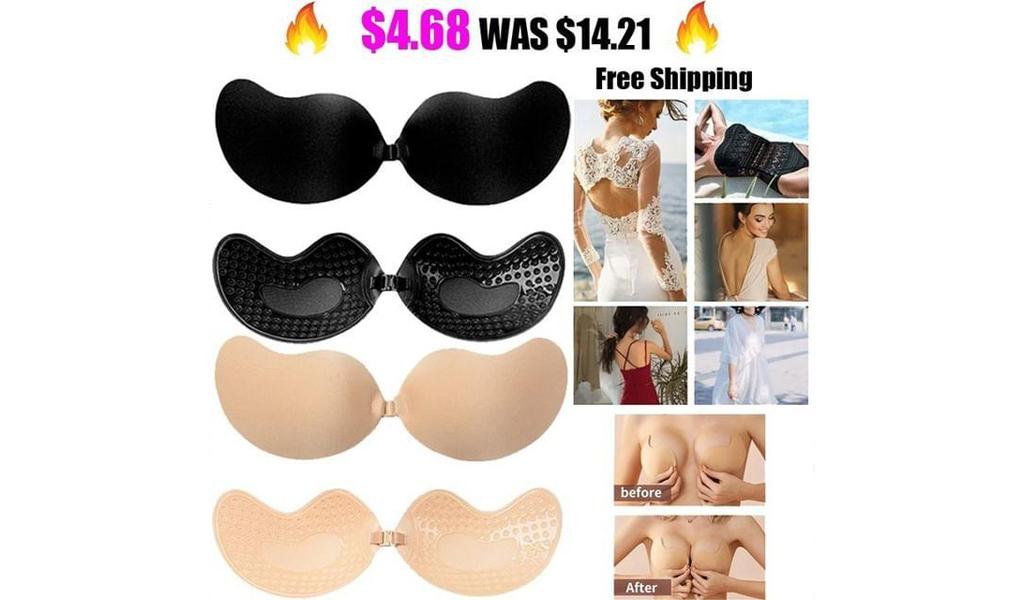 Invisible Push Up Bra Backless Strapless Bra Seamless Front Closure Bralette Underwear+Free Shipping!