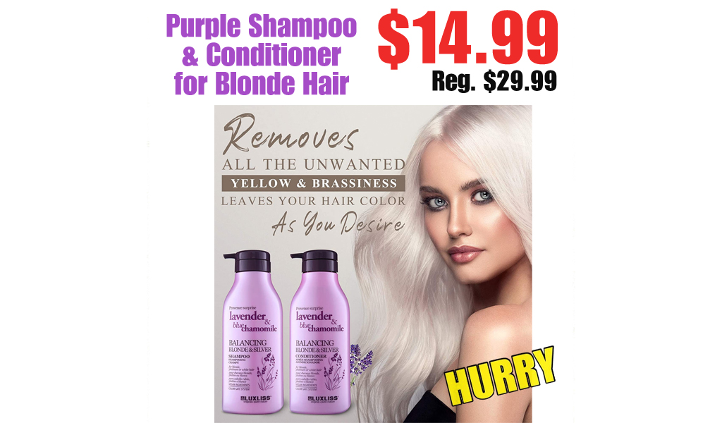 Purple Shampoo & Conditioner for Blonde Hair Only $14.99 Shipped on Amazon (Regularly $29.99)
