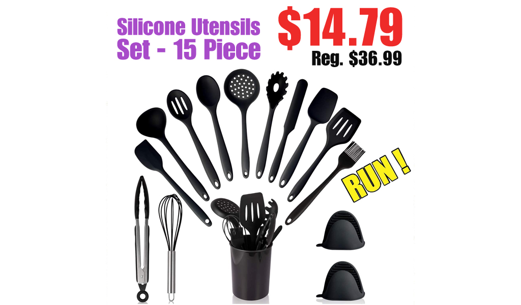 Silicone Kitchen Utensils Set - 15 Piece Only $14.79 Shipped on Amazon (Regularly $36.99)