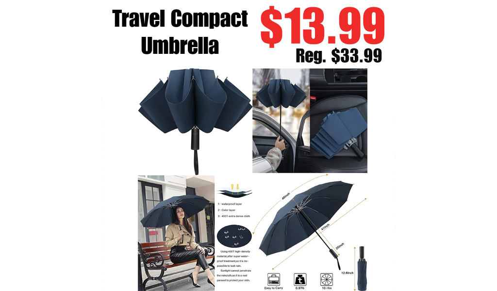 Travel Compact Umbrella Only $13.99 Shipped on Amazon (Regularly $33.99)