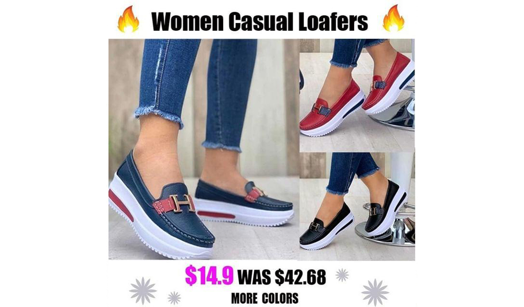 Women 2021 New Women's Casual Comfortable Platform Loafers📍+Free Shipping!