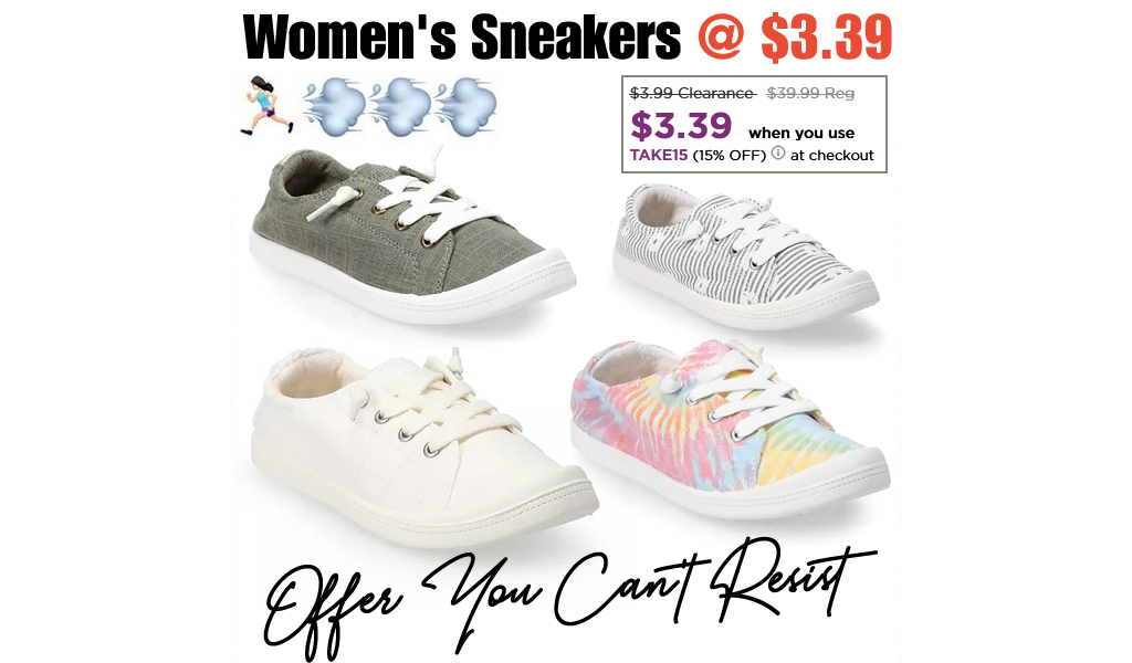 Women's Sneakers Only $3.39 on Kohls.com