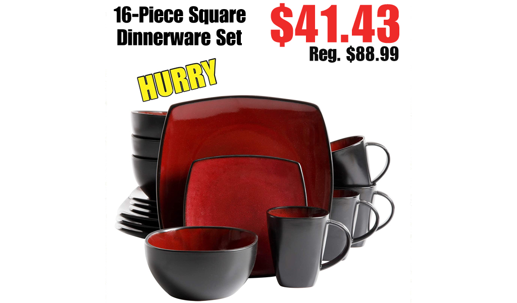 16-Piece Square Dinnerware Set Only $41.43 Shipped on Amazon (Regularly $88.99)