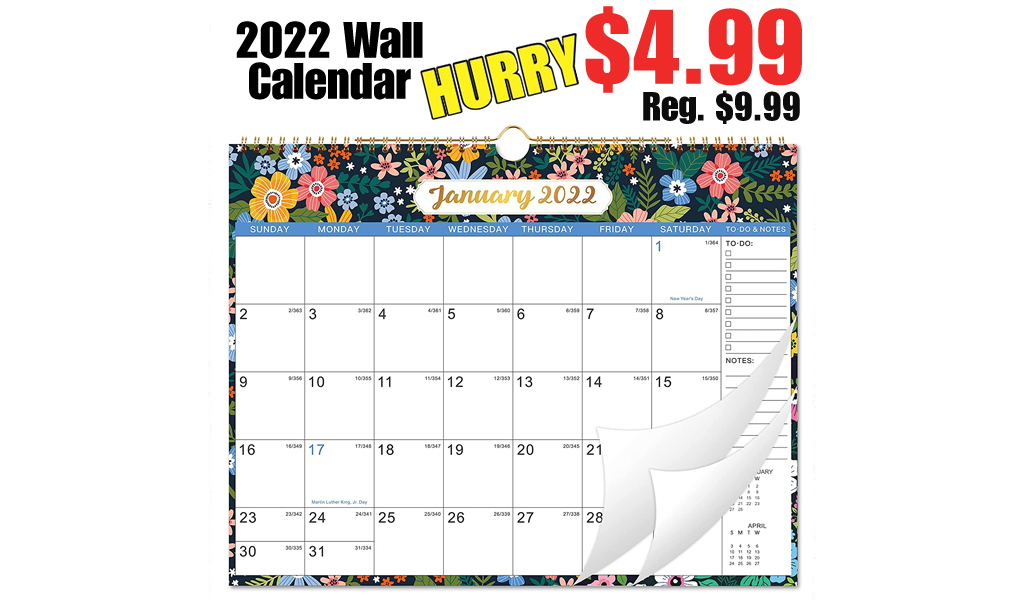 2022 Wall Calendar Only $4.99 on Amazon (Regularly $9.99)