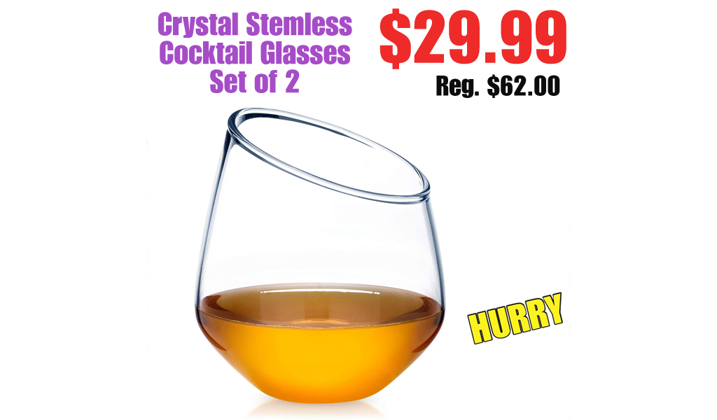 Crystal Stemless Cocktail Glasses Set of 2 Just $11.99 Shipped on Amazon (Regularly $29.99)