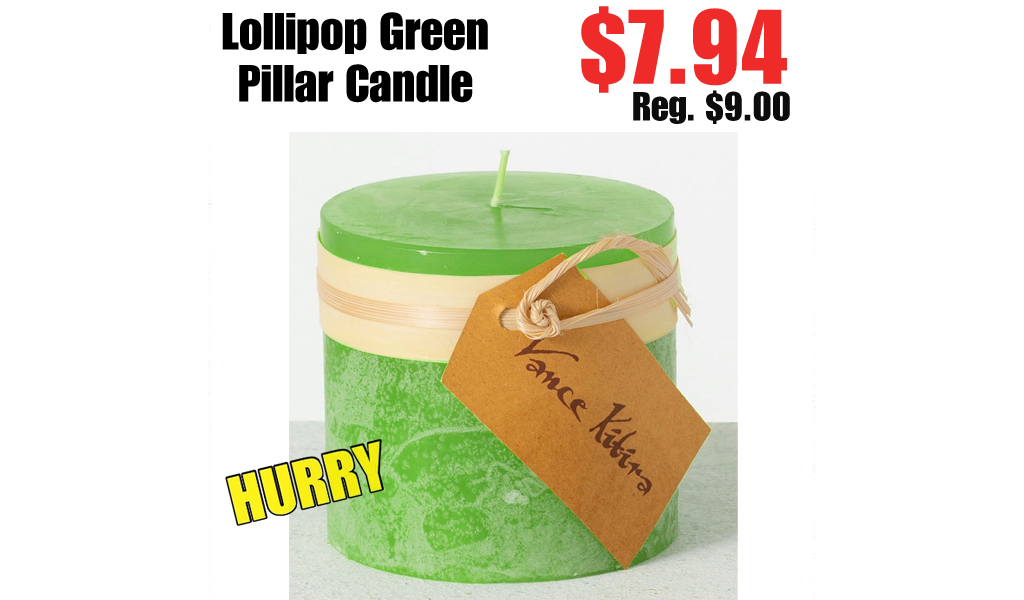 Lollipop Green Pillar Candle Only $7.94 Shipped on Zulily (Regularly $9.00)