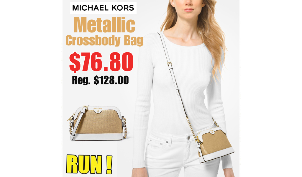 Metallic Canvas and Leather Dome Crossbody Bag Only $76.80 on MichaelKors.com (Regularly $128.00)