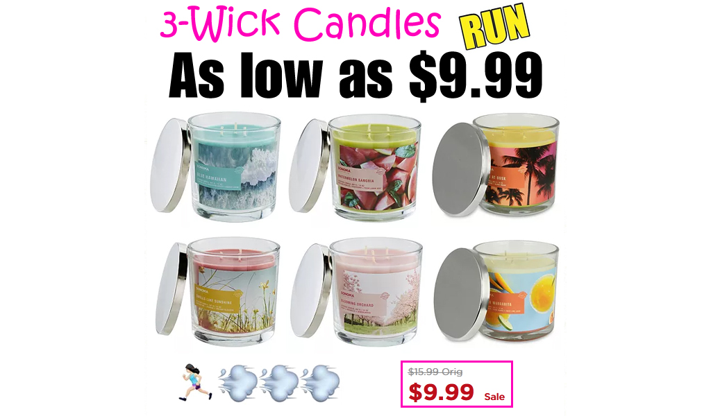 Sonoma Goods for Life 3-Wick Candles Just $9.99 on Kohls.com (Regularly $20)