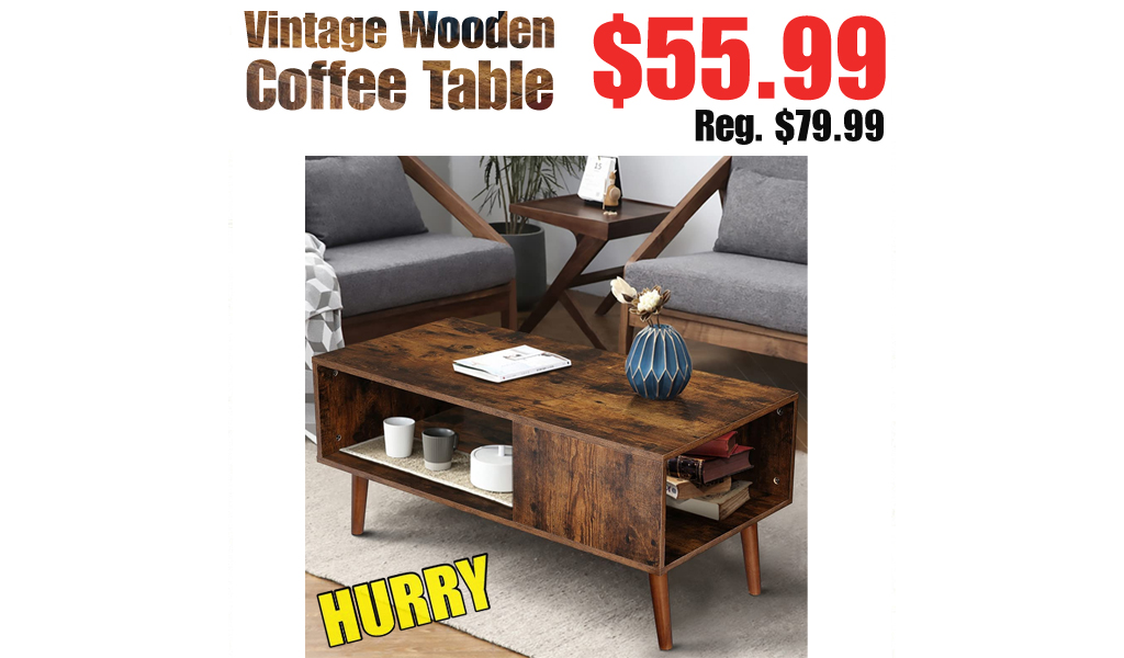 Vintage Wooden Coffee Table Only $55.99 Shipped on Amazon (Regularly $79.99)