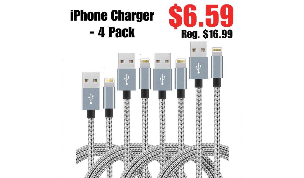 iPhone Charger - 4 Pack Only $6.59 Shipped on Amazon (Regularly $16.99)