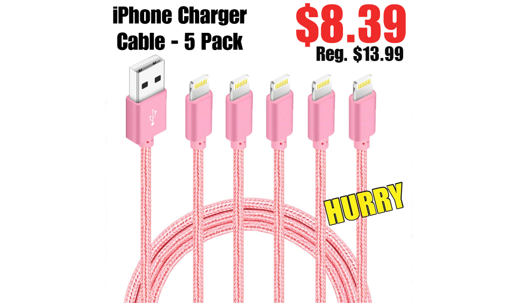 iPhone Charger Cable - 5 Pack Just $8.39 Shipped on Amazon (Regularly $13.99)