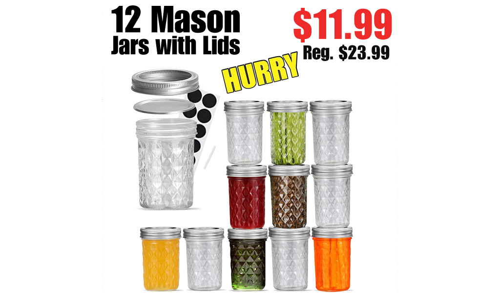 12 Mason Jars with Lids Only $11.99 Shipped on Amazon (Regularly $23.99)