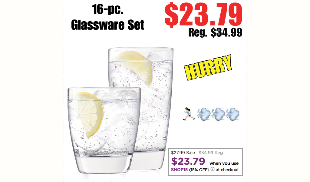 16-pc. Glassware Set Just $23.79 on Kohls.com (Regularly $34.99)
